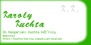 karoly kuchta business card